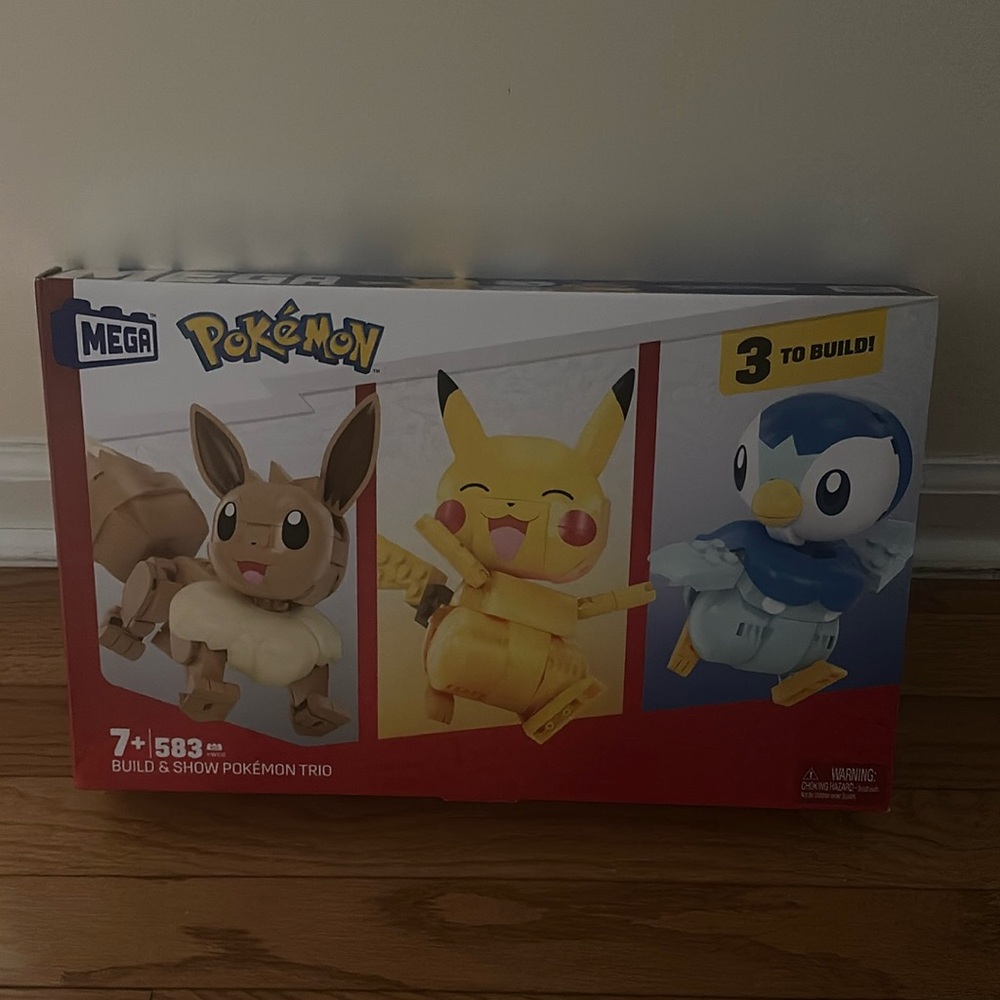 Mega Construx Pokemon Build & Show Trio Pikachu Eevee Piplup NIB